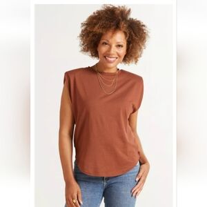 Good American Strong Shoulder Tank Top Women’s Peach/brownish Color Size 3
